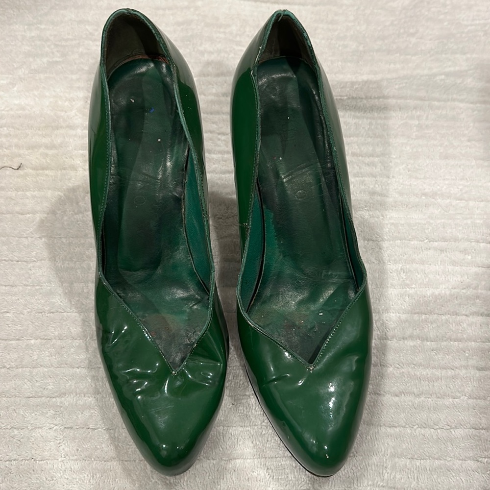 Green scalloped Valentino heels
